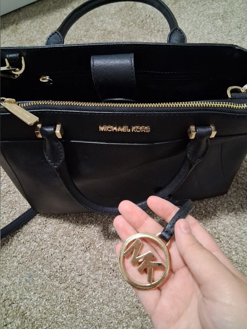 Michael Kors Laila Small Leather Satchel